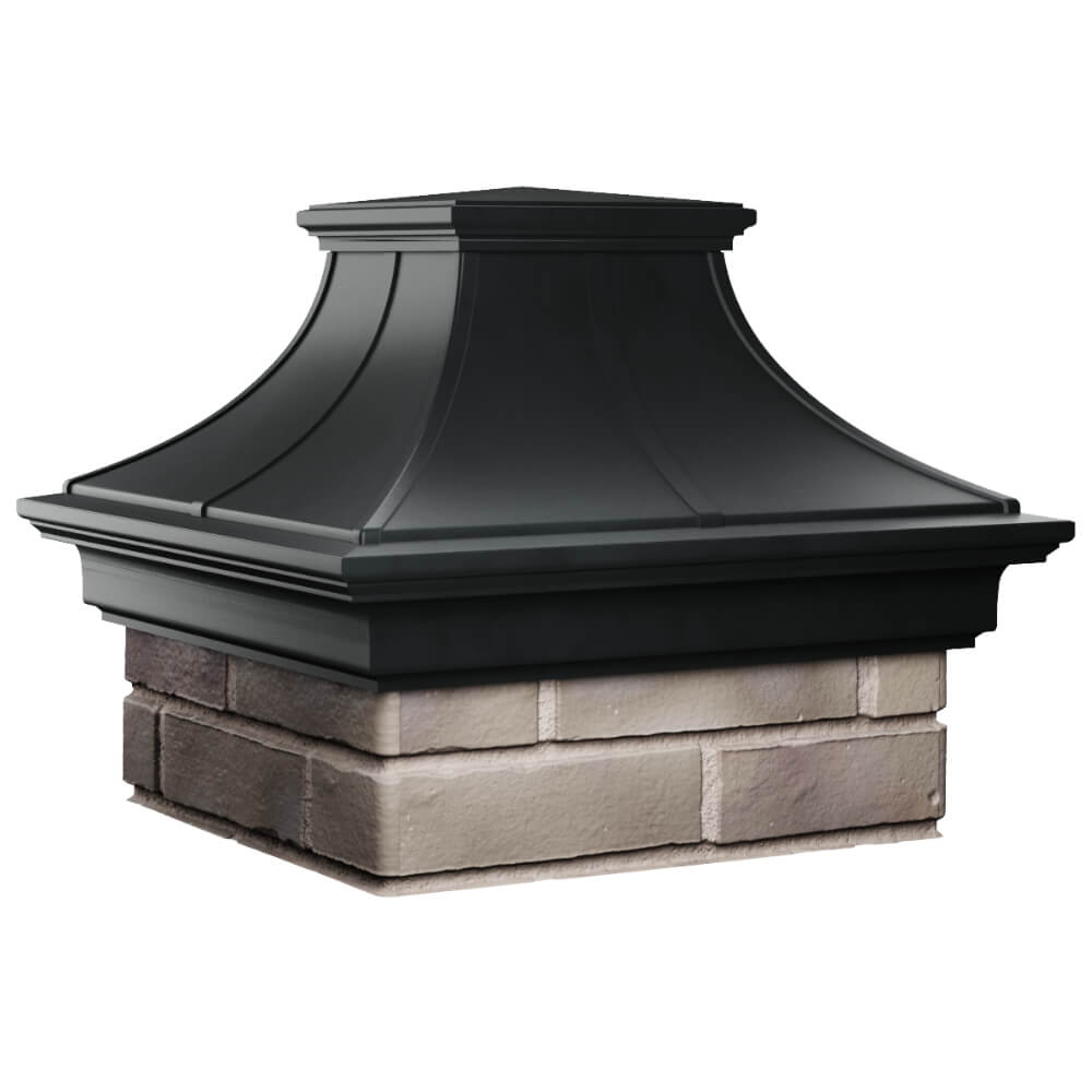 Колпак Zking Монблан Премиум Черный на столб 1.5х1.5 кирпича (385х385мм) в Гатчине фото