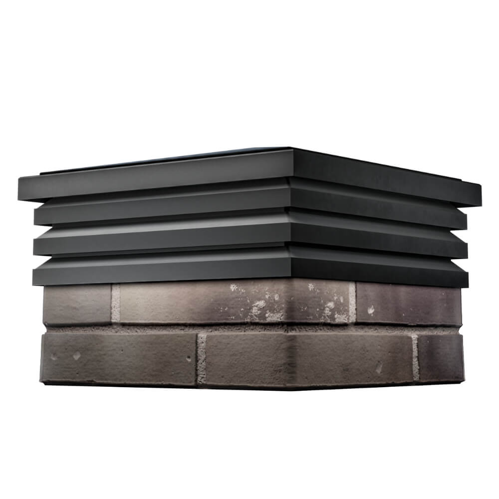 Колпак Zking Бона ХайТек Черный на столб 1.5х1.5 кирпича (385х385мм) в Гатчине фото