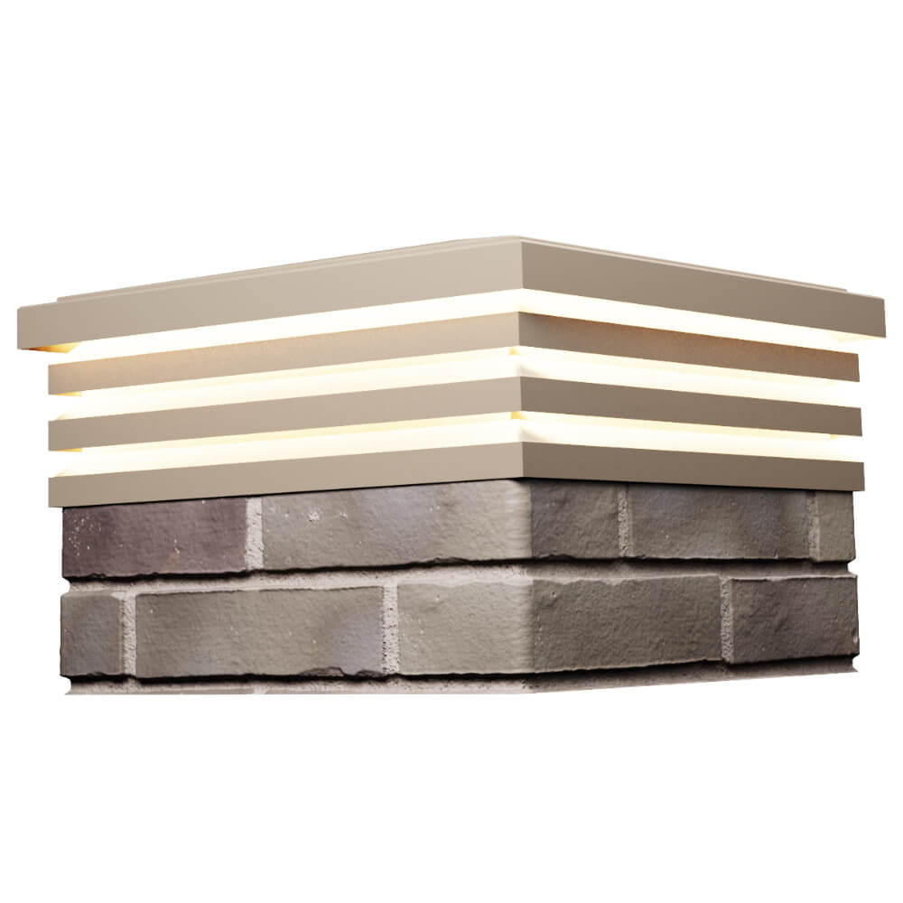 Колпак Zking Бона ХайТек Бежевый на столб 1.5х1.5 кирпича (385х385мм) с подсветкой в Гатчине фото