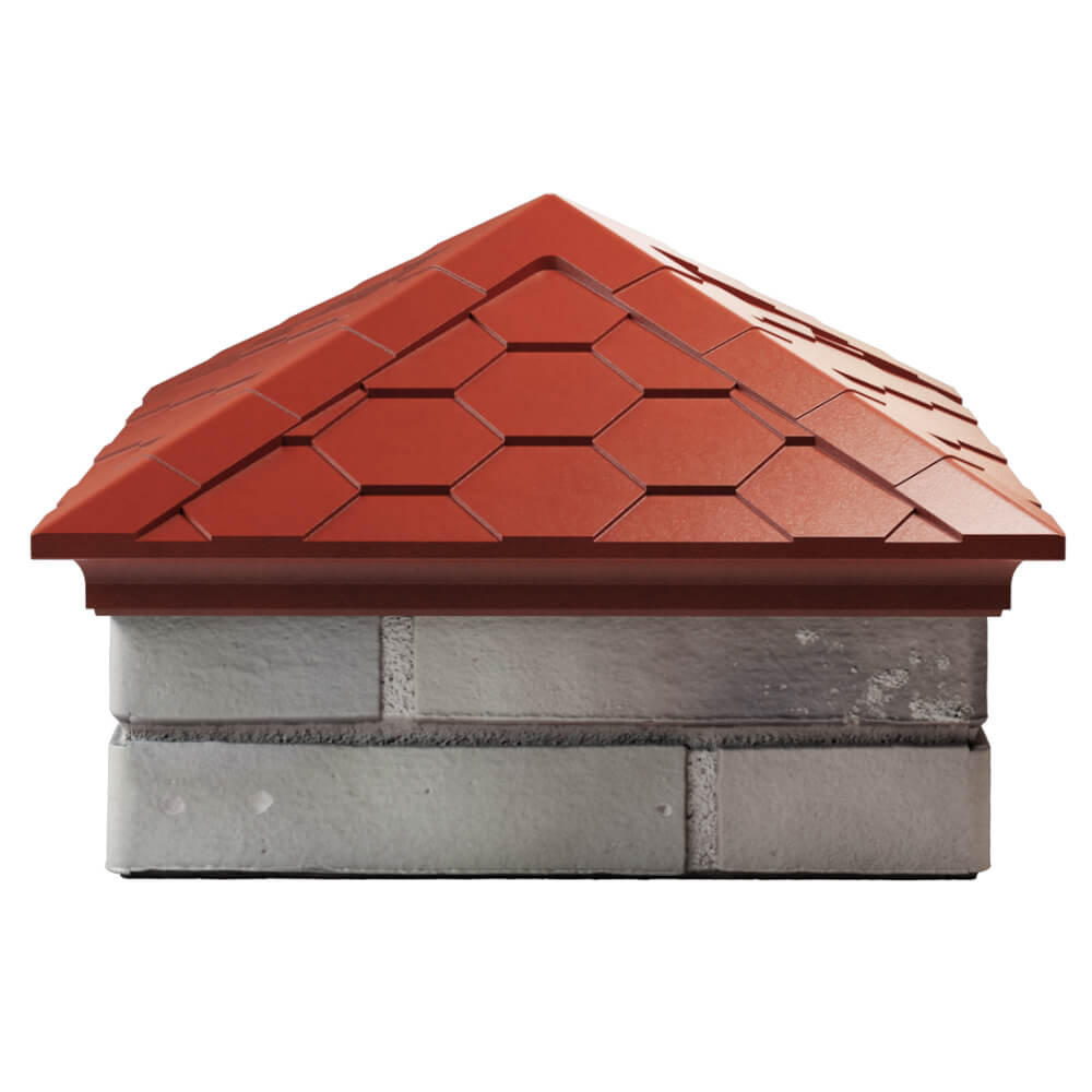 Колпак Zking Эверест Красный на столб 1.5х1.5 кирпича (390х390мм) Гатчина фото