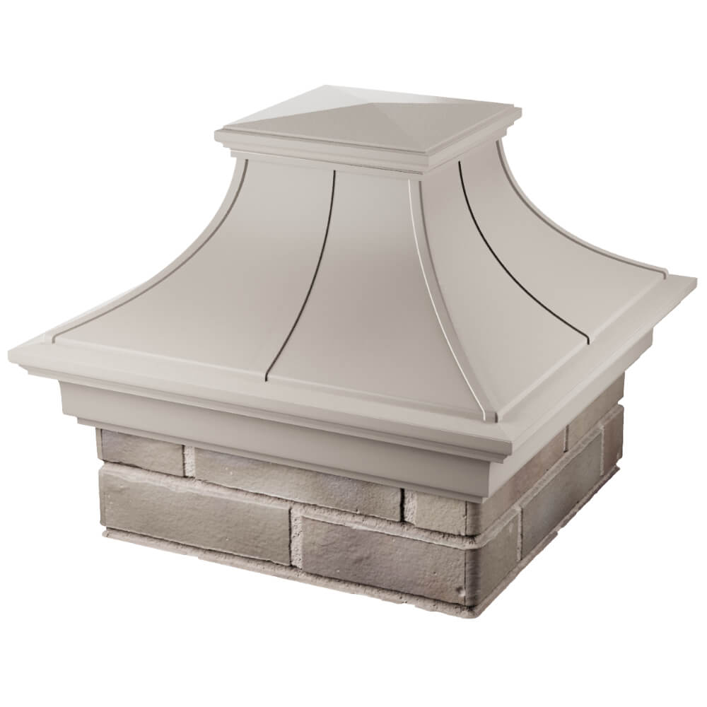 Колпак Zking Монблан Премиум Бежевый на столб 1.5х1.5 кирпича (385х385мм) в Гатчине фото