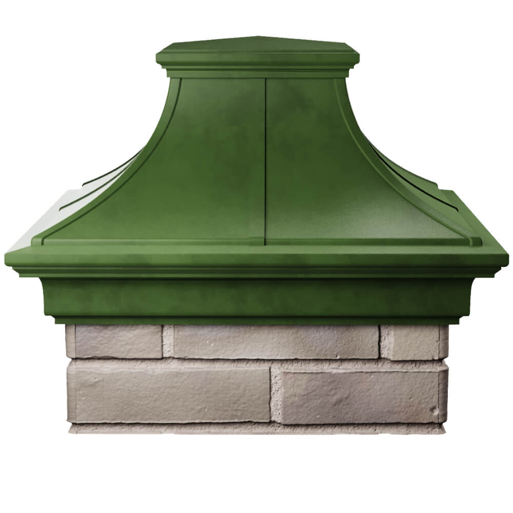 Колпак Zking Монблан Премиум Зеленый на столб 1.5х1.5 кирпича (385х385мм) Гатчина фото
