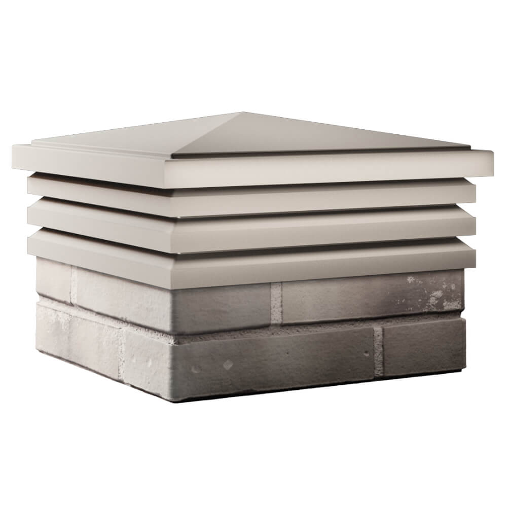 Колпак Zking Бона ХайТек Бежевый на столб 1.5х1.5 кирпича (385х385мм) в Гатчине фото