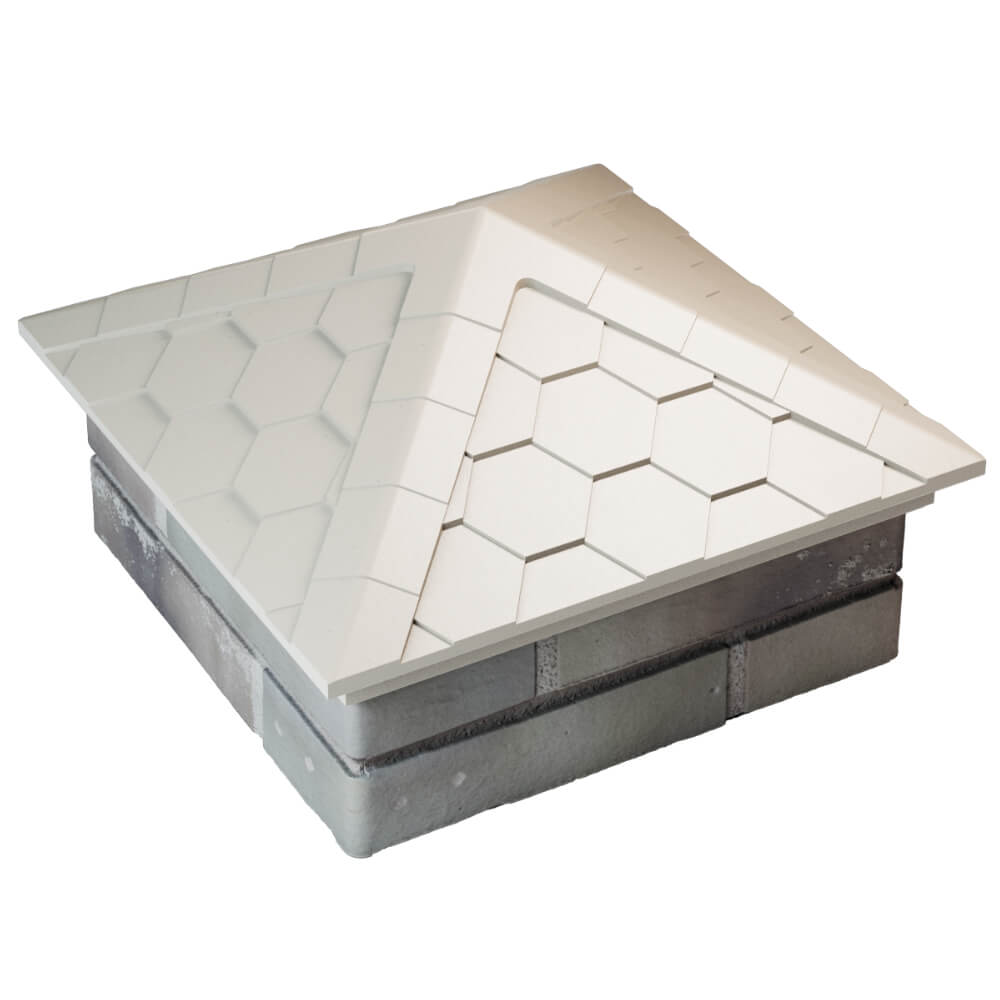 Колпак Zking Эверест Бежевый на столб 1.5х1.5 кирпича (390х390мм) в Гатчине фото