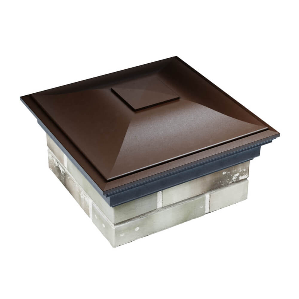 Колпак Zking Монблан Коричневый на столб 1.5х1.5 еврокирпича 0.7НФ (355х355мм) в Гатчине фото