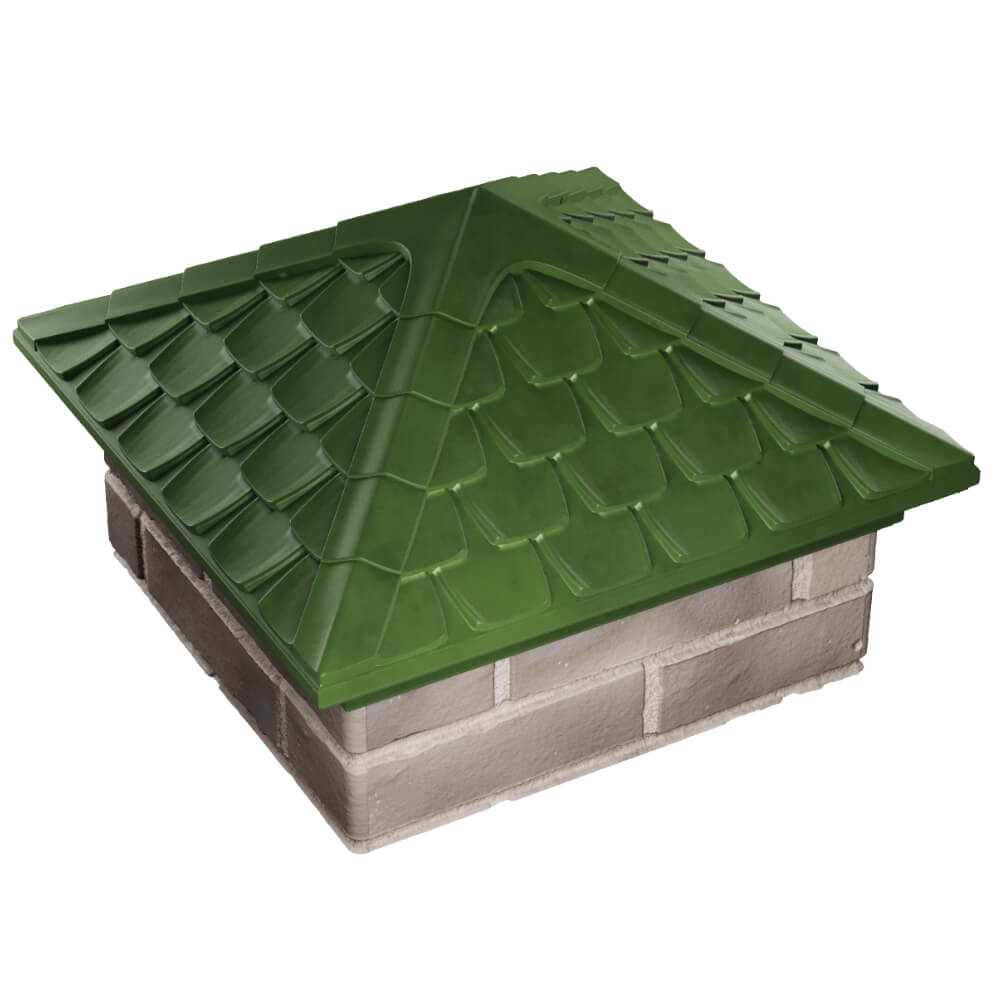 Колпак Zking Эльбрус Зеленый на столб 1.5х1.5 кирпича (385х385мм) в Гатчине фото