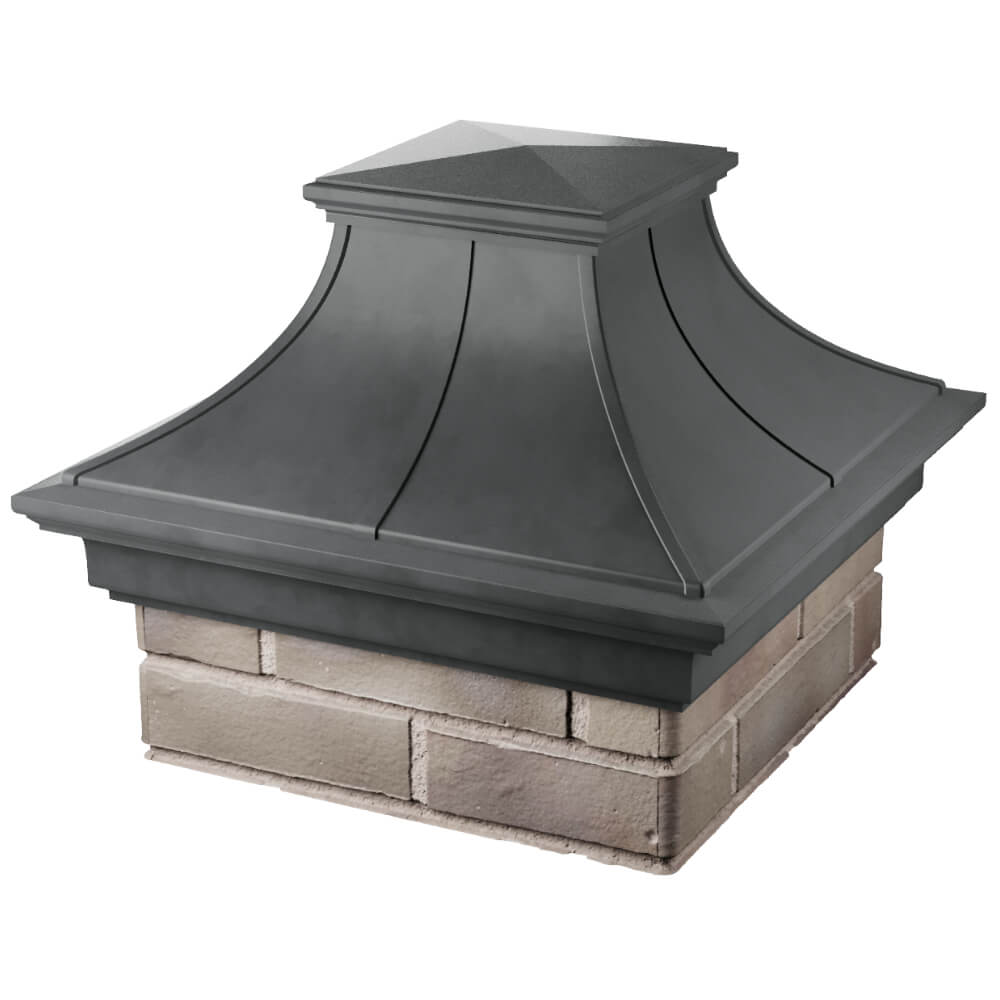 Колпак Zking Монблан Премиум Серый на столб 1.5х1.5 кирпича (385х385мм) в Гатчине фото