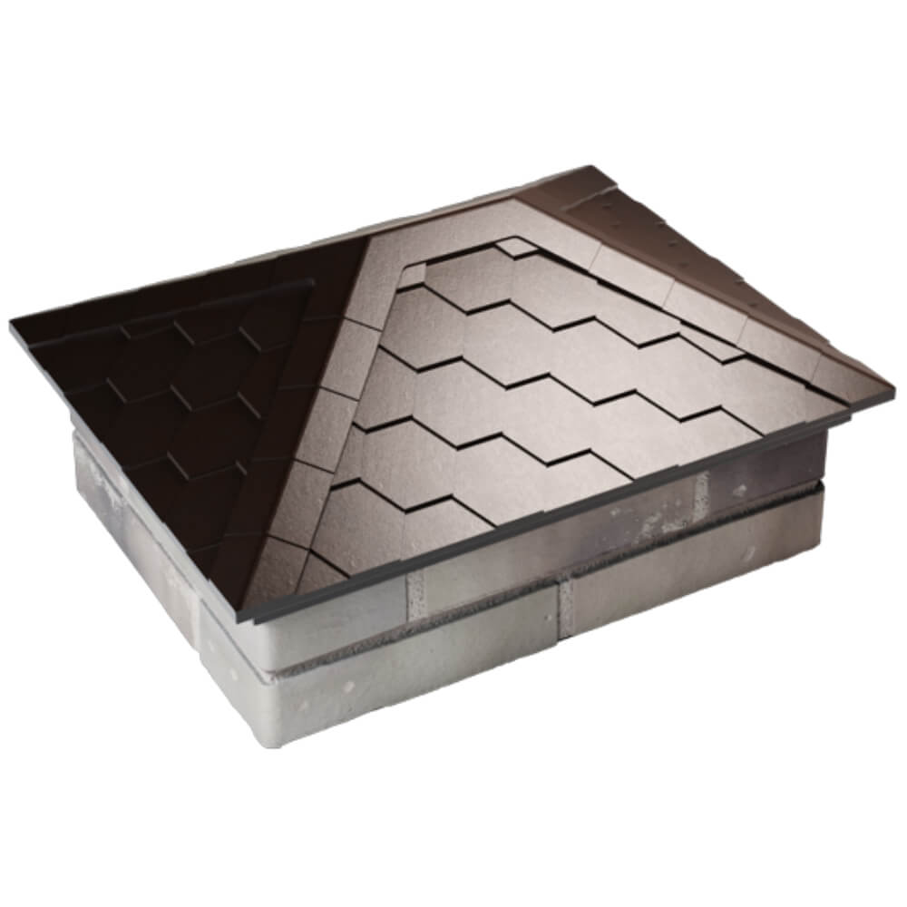 Колпак Zking Эверест Коричневый на столб 2х1.5 кирпича (520х390мм) Гатчина фото