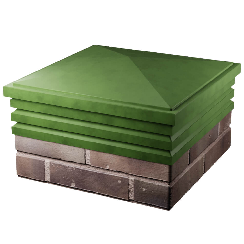 Колпак Zking Бона ХайТек Зеленый на столб 2х2 кирпича (513х513мм) в Гатчине фото