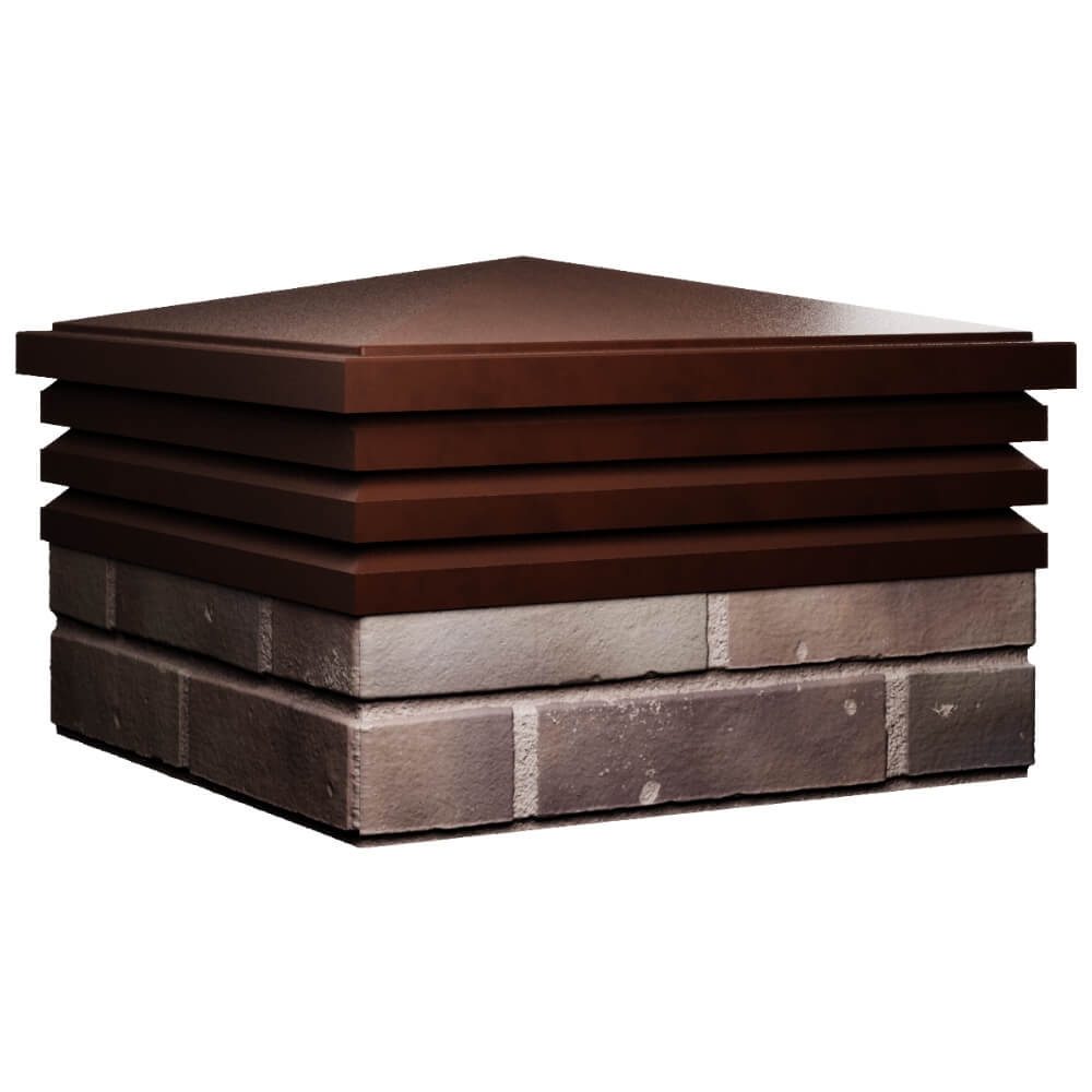 Колпак Zking Бона ХайТек Коричневый на столб 2х2 кирпича (513х513мм) в Гатчине фото