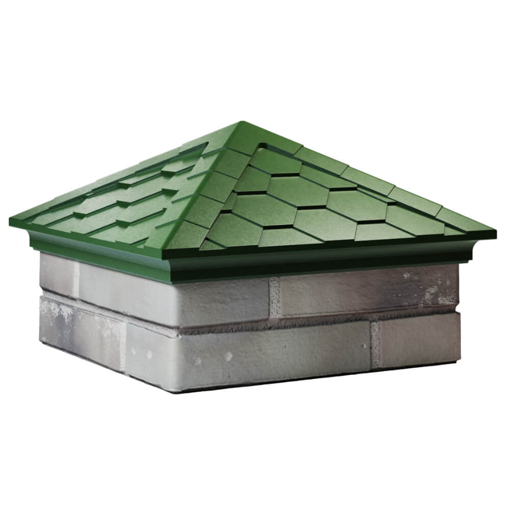 Колпак Zking Эверест Зеленый на столб 1.5х1.5 кирпича (390х390мм) в Гатчине фото