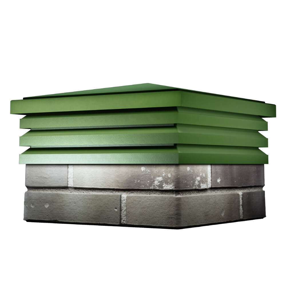 Колпак Zking Бона ХайТек Зеленый на столб 1.5х1.5 кирпича (385х385мм) в Гатчине фото