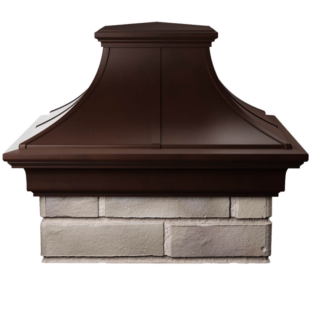 Колпак Zking Монблан Премиум Коричневый на столб 1.5х1.5 кирпича (385х385мм) Гатчина фото