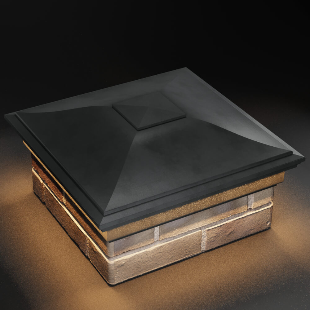 Колпак Zking Монблан Серый на столб 1.5х1.5 кирпича (385х385мм) с подсветкой в Гатчине фото