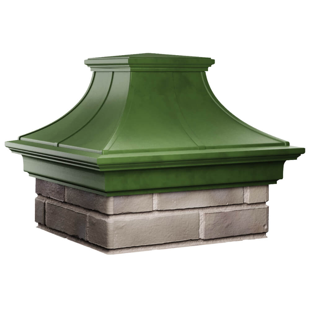 Колпак Zking Монблан Премиум Зеленый на столб 1.5х1.5 кирпича (385х385мм) в Гатчине фото