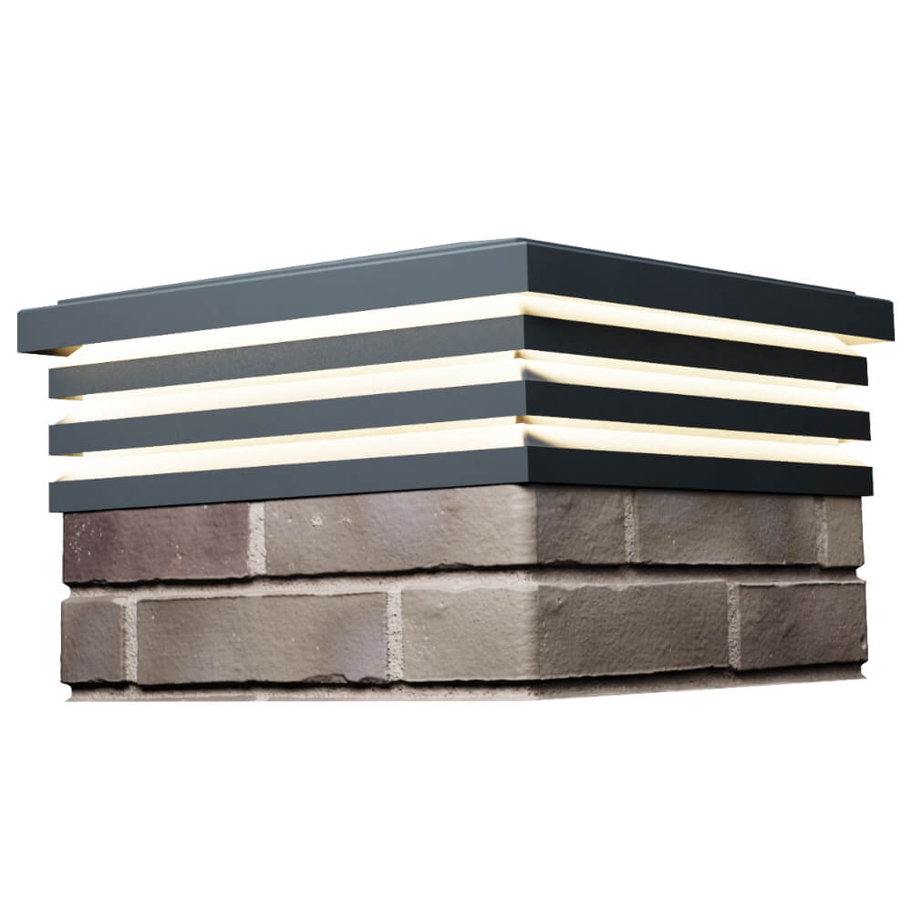 Колпак Zking Бона ХайТек Серый на столб 1.5х1.5 кирпича (385х385мм) с подсветкой в Гатчине фото