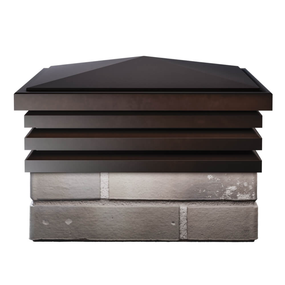 Колпак Zking Бона ХайТек Коричневый на столб 1.5х1.5 кирпича (385х385мм) Гатчина фото