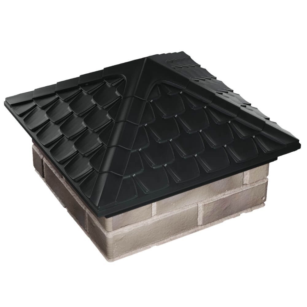 Колпак Zking Эльбрус Черный на столб 1.5х1.5 кирпича (385х385мм) в Гатчине фото