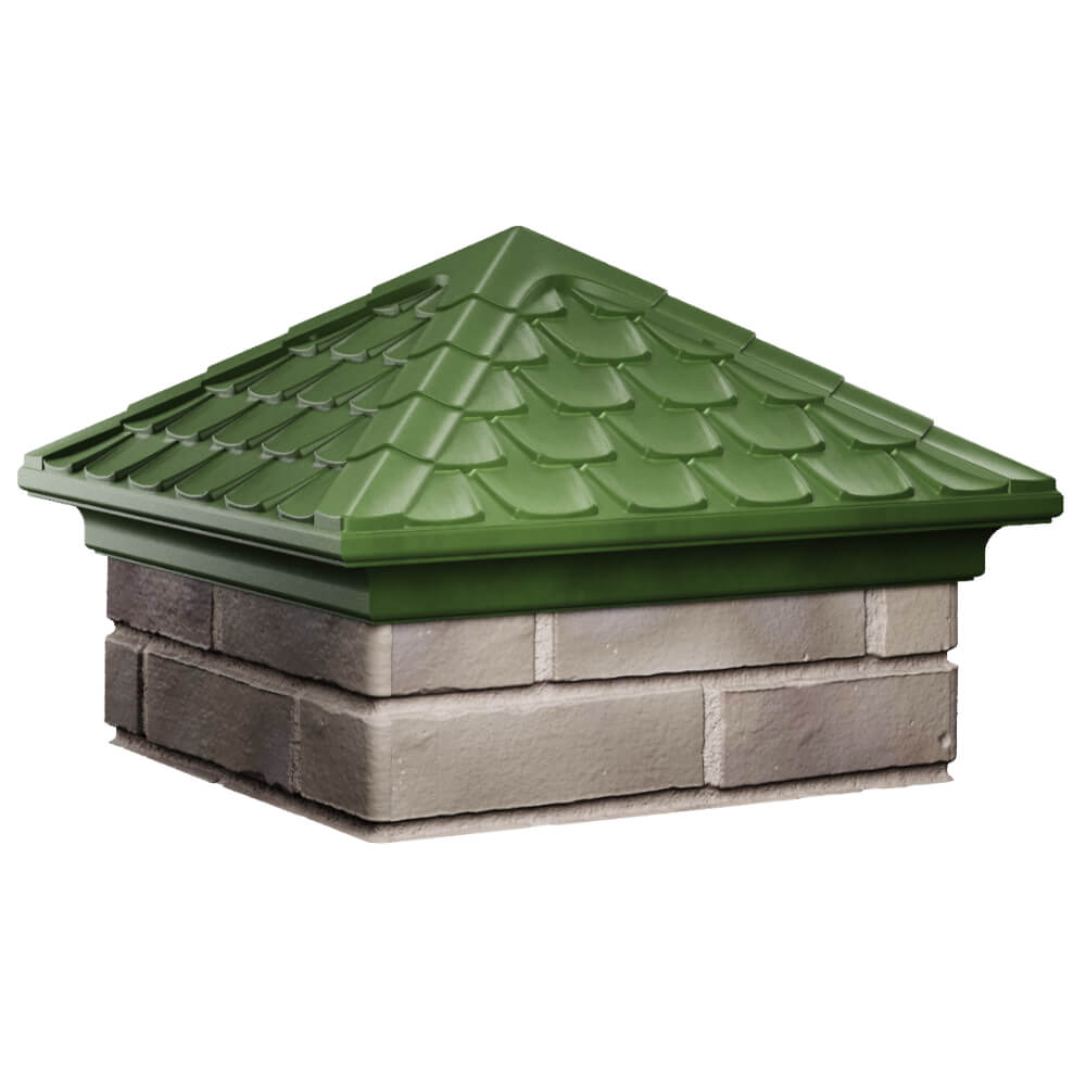 Колпак Zking Эльбрус Зеленый на столб 1.5х1.5 кирпича (385х385мм) в Гатчине фото