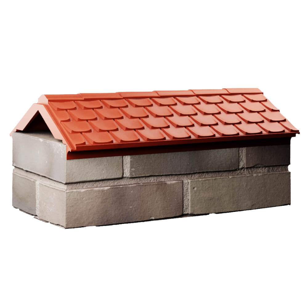 Парапет Zking Эльбрус Красный с посадкой на 1 кирпич (255мм) Гатчина фото