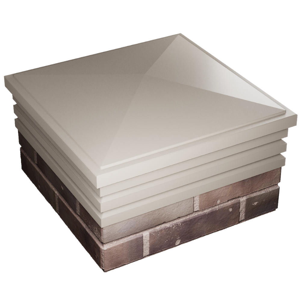 Колпак Zking Бона ХайТек Бежевый на столб 2х2 кирпича (513х513мм) в Гатчине фото