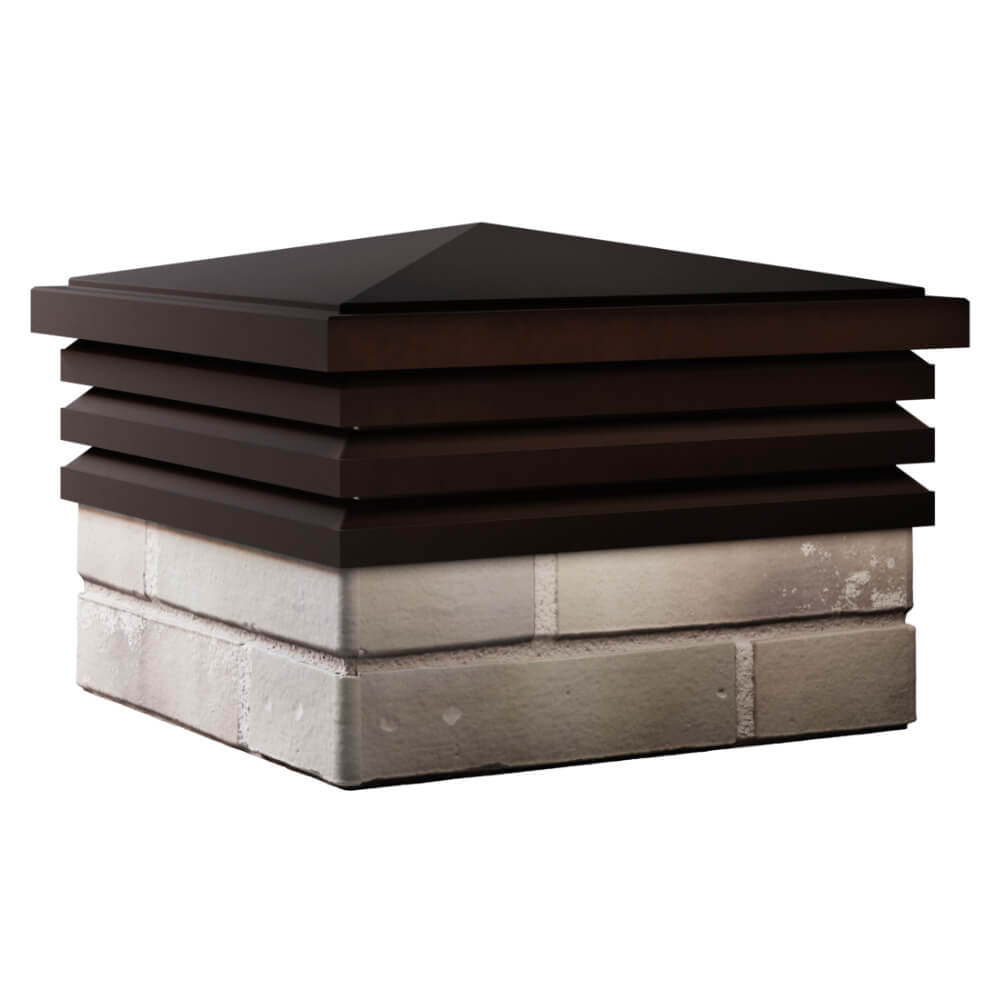 Колпак Zking Бона ХайТек Коричневый на столб 1.5х1.5 кирпича (385х385мм) в Гатчине фото