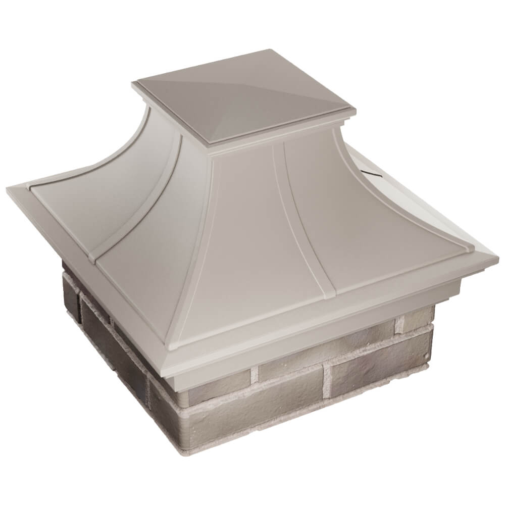 Колпак Zking Монблан Премиум Бежевый на столб 1.5х1.5 кирпича (385х385мм) в Гатчине фото