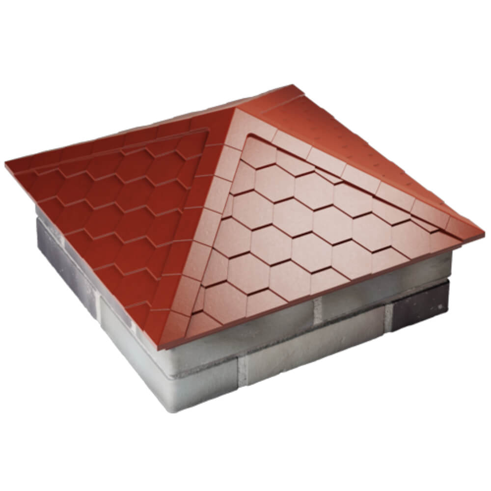 Колпак Zking Эверест Красный на столб 2х2 кирпича (535х535мм) Гатчина фото